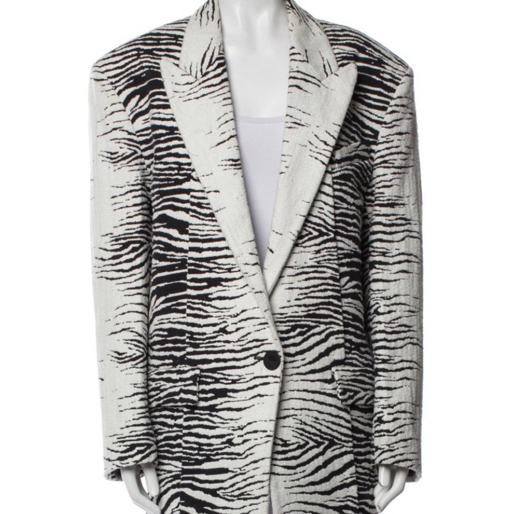 The Attico Black and White Zebra Print Jacket